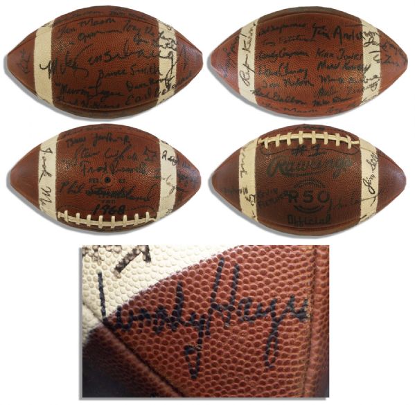 Ohio State Signed Football From the Late 1960's -- With Coach Woody Hayes' Signature & Additional Players' Signatures