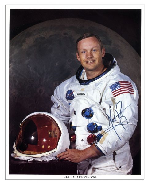 Neil Armstrong Signed 8'' x 10'' Photo -- Bold, Uninscribed Signature -- With PSA/DNA COA
