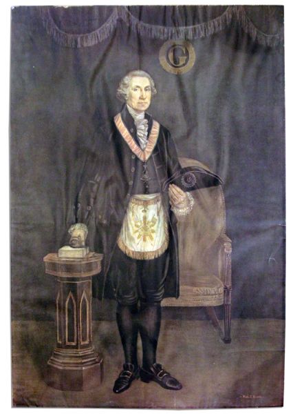 Scarce Print of Hattie E. Burdette's Masonic Portrait of George Washington