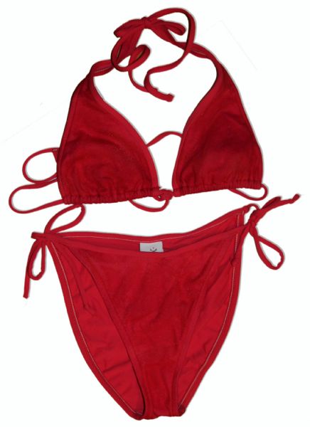 Red Bikini Worn by Stacy Keibler in Photo Shoot For ''WWE Divas'' Magazine -- With COA Signed by Keibler