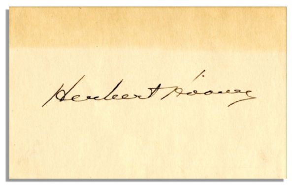 Herbert Hoover Signed Card