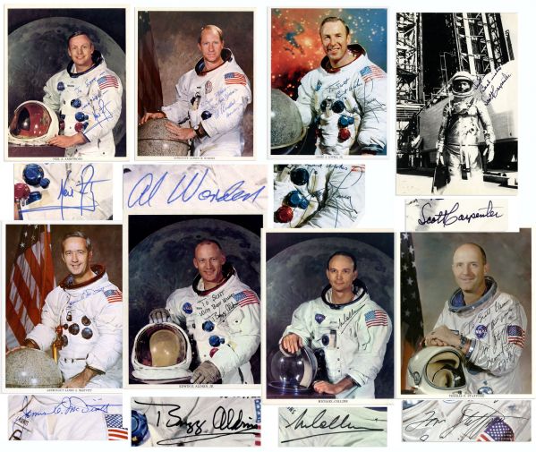Lot of NASA Photos Signed by 8 Astronauts Including Neil Armstrong, Buzz Aldrin, Michael Collins & Scott Carpenter