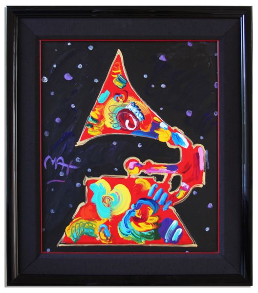 Peter Max Oil on Canvas Painting Personally Owned by Rock Legend David Crosby -- From the ''Grammy '91'' Series