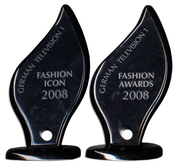 Pair of Screen-Used Fashion Awards Trophies From Sacha Baron Cohen's Hit Satire ''Bruno''