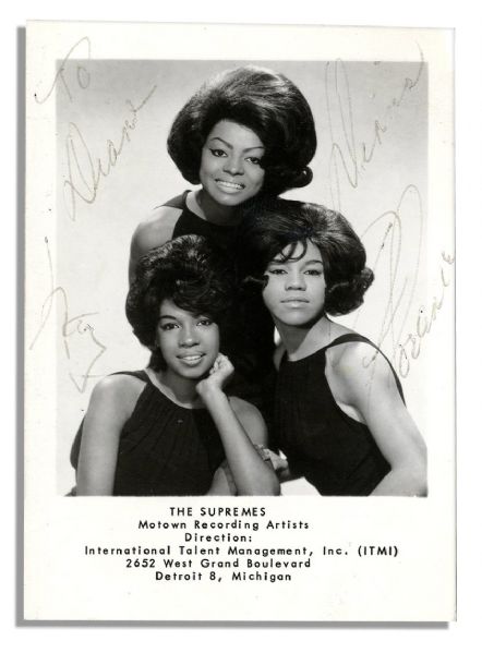 Early Motown Photo Signed by ''The Supremes''
