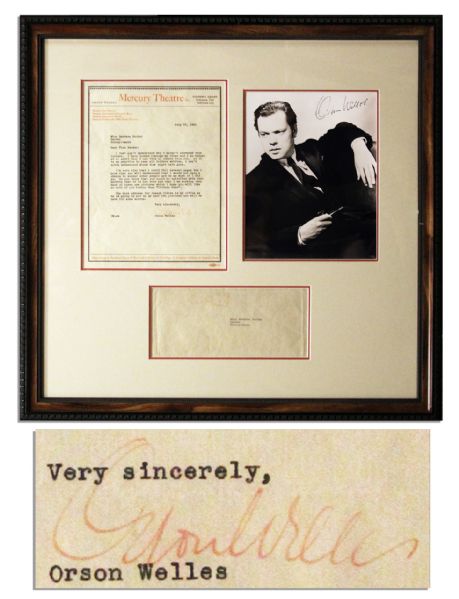Orson Welles Typed Letter Signed Mentioning ''Citizen Kane'' -- 3 Months After Its Premiere -- ''...three new pictures which I hope you will like as well if not better than 'Citizen Kane'...''