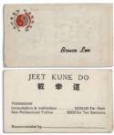 Bruce Lees Original Business Card -- Promoting His Famed Martial Arts School, Jeet Kune Do
