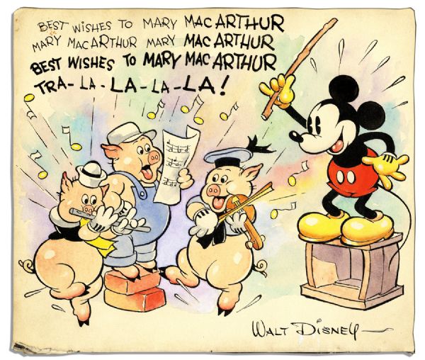 Original Disney Artwork Featuring Mickey Mouse, Circa Mid- 1930's