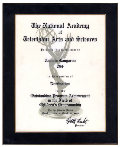 Captain Kangaroo Emmy Nomination for the 1960 Season