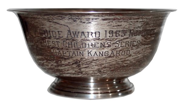 Captain Kangaroo 1963 TV Guide Award Nominee Engraved Silver Bowl -- Best Children's Series