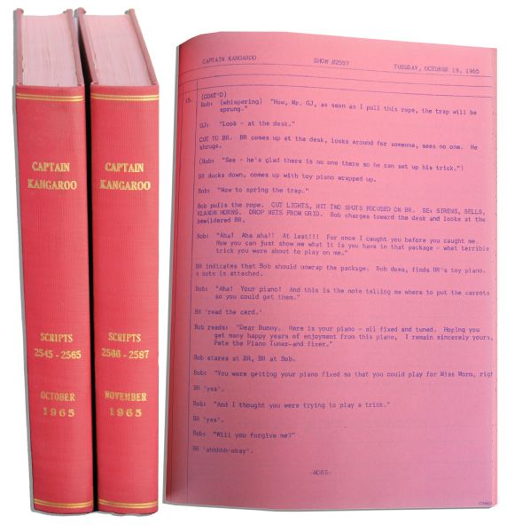 Bound Captain Kangaroo Scripts From the 1965 Season  -- From The Captain's Own Collection