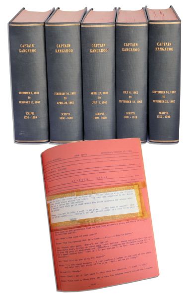 Captain Kangaroo Bound Show Scripts From 1961-1962 Seasons -- 5 Volumes