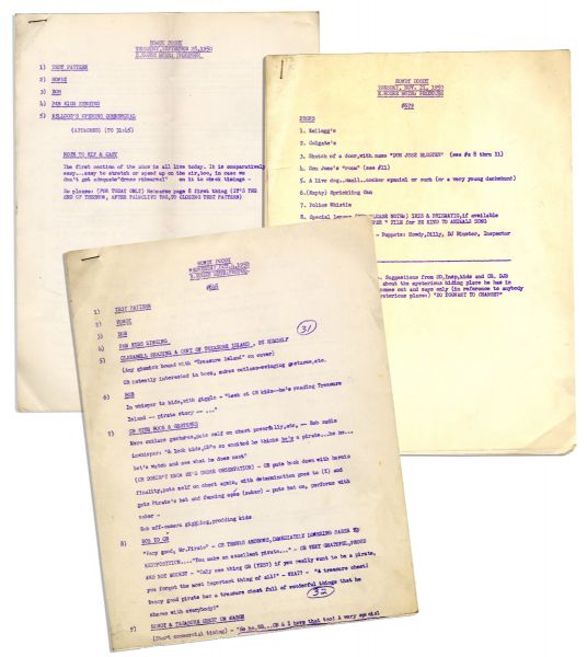 Very Early & Scarce 1949-1950 ''Howdy Doody'' Documents, Personally Owned by Robert Keeshan -- Scripts, Schedules, Etc.