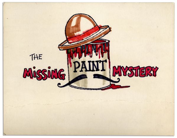 Hand Painted Title Card From the Famous & Beloved Captain Kangaroo Special Feature, ''Curacao Caper'' or ''The Missing Paint Mystery''