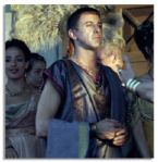 Andrew Laing Screen-Worn Custom Silk Toga, Tunic & Leather Bracelets in ''Spartacus''