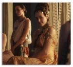 Custom Orange Silk Gown & Rings Worn Onscreen in ''Spartacus'' by Mia Pistoria