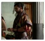 ''Spartacus'' Screen-Worn Silk Costume -- Custom-Made For Nick E. Tarabay as Ashur in the Season Finale of the First Season