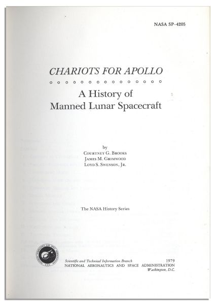 Incredibly Rare Apollo 11 Crew Members Signed ''Chariots For Apollo'' Book -- With LOA From NASA Deputy Administrator Alan Lovelace & With PSA/DNA COA