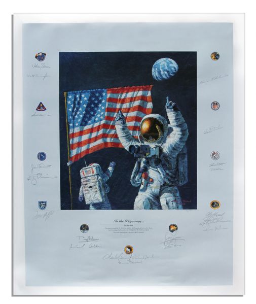 NASA Poster Signed by 20 Astronauts of the Apollo Program Including Buzz Aldrin & Seven Other Moonwalkers