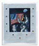 NASA Poster Signed by 20 Astronauts of the Apollo Program Including Buzz Aldrin & Seven Other Moonwalkers