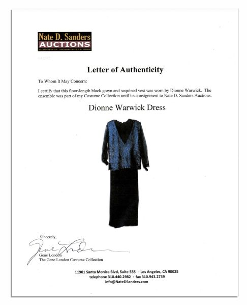 Dionne Warwick Worn Floor-Length Dress & Sequined Vest