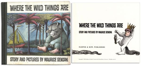 Maurice Sendak Signed First Printing of ''Where the Wild Things Are''