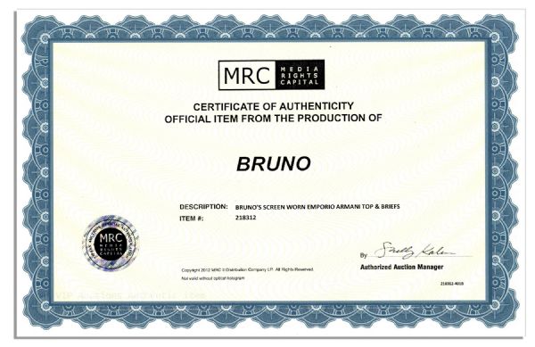 Sacha Baron Cohen Screen-Worn Tank Top & Briefs From Comedy ''Bruno''