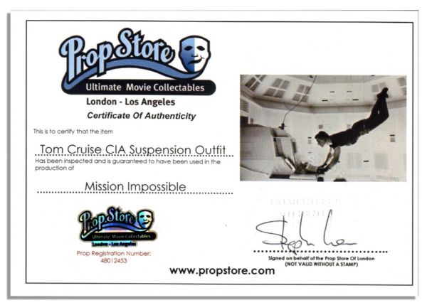Fantastic ''Mission Impossible'' Costume for Tom Cruise's Suspension Scene -- With a COA From The Prop Store
