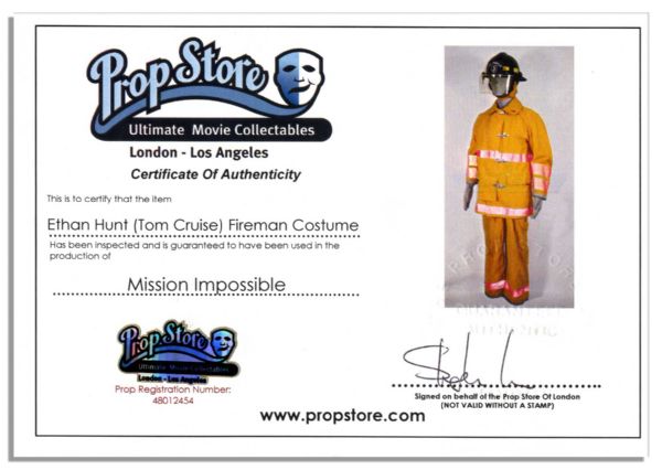 Tom Cruise Fireman Costume From ''Mission Impossible'' -- With a COA from The Prop Store