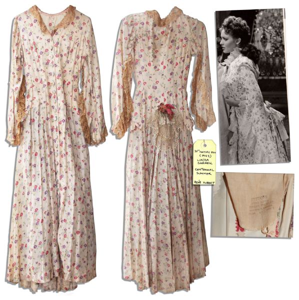 Linda Darnell Screen-Worn Dress From the 1940's Musical ''Centennial Summer'' -- By Oscar Nominated Costume Designer Rene Hubert