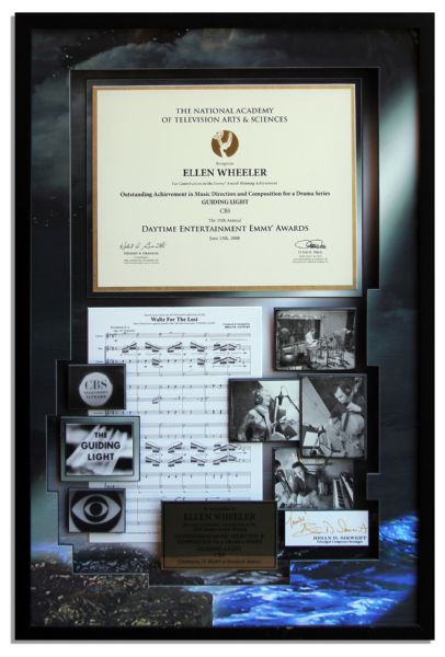 Emmy Certificate to ''Guiding Light'' Director Ellen Wheeler From 2008