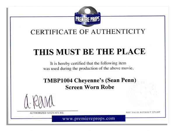 Academy Award-Winner Sean Penn Screen-Worn Bathrobe From ''This Must Be The Place''