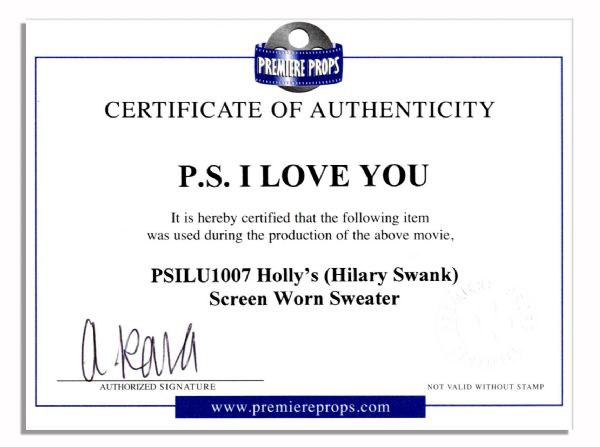 Hilary Swank ''P.S. I Love You'' Screen-Worn Cashmere Sweater