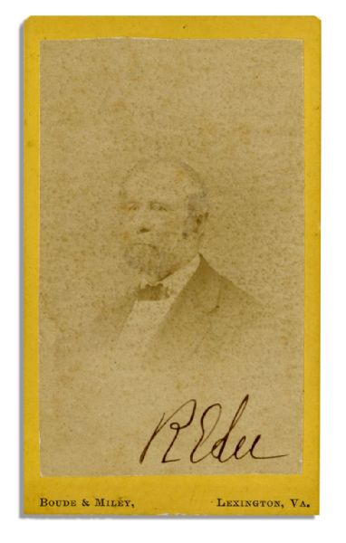 CDV Photograph of Robert E. Lee Signed Boldly by the General -- Scarce