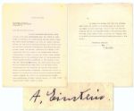 Albert Einstein Typed Letter Signed on Quantum Theory -- ...fundamentally opposed to modern science...a mystical view...is being publicized in the popular scientific literature... -- Scarce