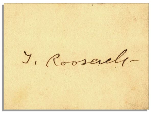 Theodore Roosevelt Signed Card