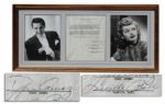 Lucille Ball & Desi Arnaz Typed Contract Signed For Desilu Productions