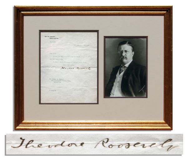 President Theodore Roosevelt 1904 Typed Letter Signed -- ''...I send you $50 to be used for Archibald...''