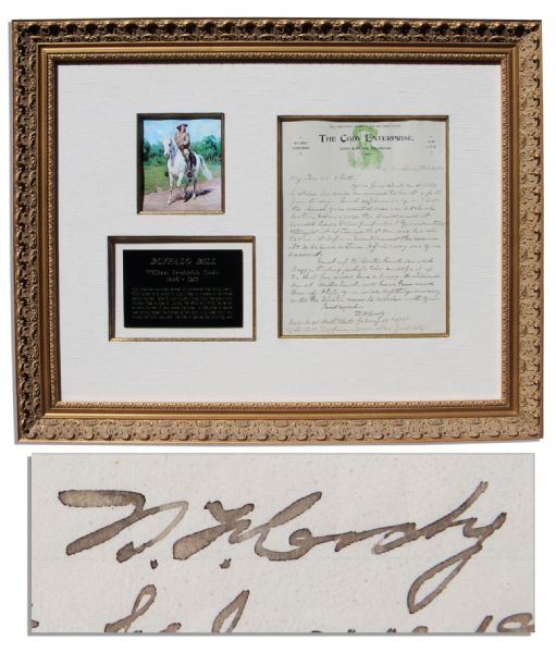 'Buffalo Bill'' Cody Autograph Letter Signed on the Stationery of His ''Cody Enterprise''  Newspaper -- ''...I drove over the land and it would have been just what you wanted...''