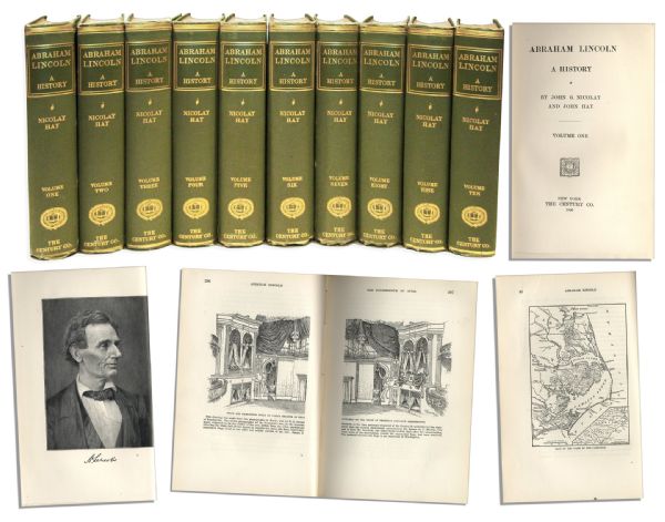 1890 Ten Volume Set of ''Abraham Lincoln: A History''