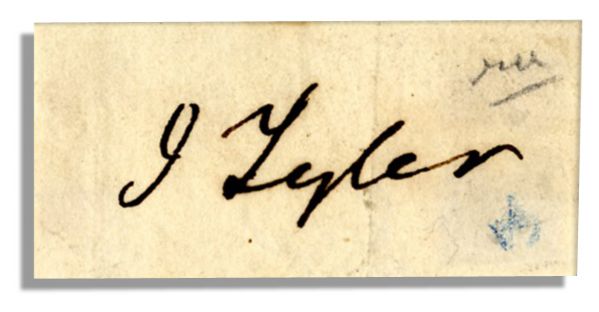 President John Tyler Clipped Signature