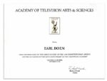 Emmy Certificate From the Landmark 50th Anniversary of the Television Academy