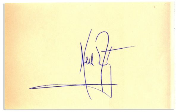 Astronaut Neil Armstrong Signature  -- 6'' x 3.75'' - Near Fine