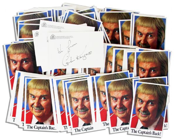 Captain Kangaroo Promotional Cards With Photo & Printed Signature -- Thousands of Cheery Cards of the Iconic Captain