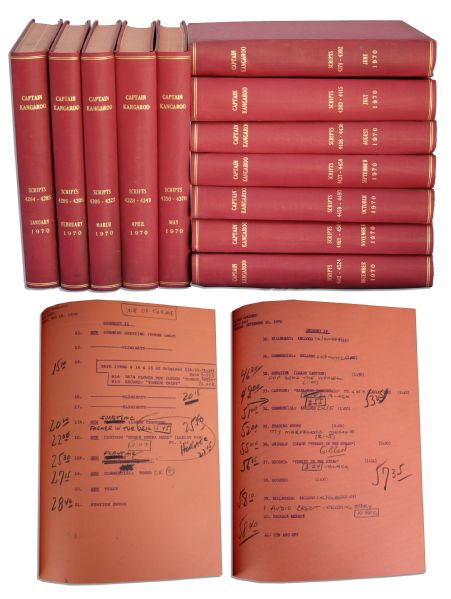 Captain Kangaroo Complete 1970 Season of Bound Scripts -- 12 Volumes