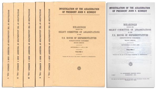 The JFK Assassination as Investigated by the U.S. Congress in 1978, Which Disagreed With the Warren Commission & Found a Conspiracy -- 5 Volumes