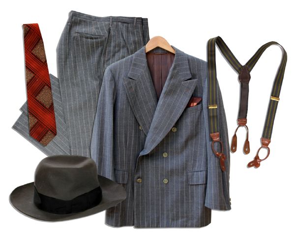 Captain Kangaroo Grey Suit & Fedora -- With a Pair of Suspenders & Complementary Tie