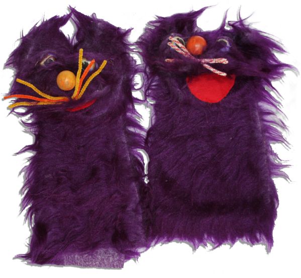 Pair of Purple Creature Puppets From Captain Kangaroo