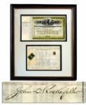 Chicago Railroad Company Stock Certificate Signed by Americas First Billionaire, John D. Rockefeller