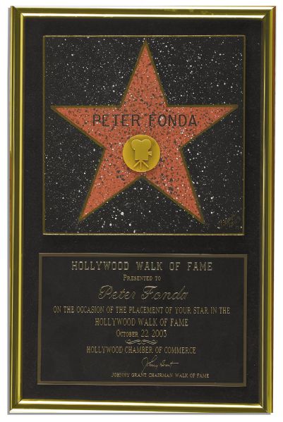 Peter Fonda's Hollywood Walk of Fame Plaque Commemorating the Placement of His Star in 2003